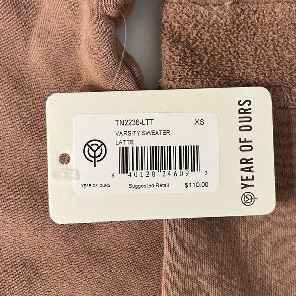 NEW Revolve Year Of Ours Varsity Sweatshirt in Latte XS - Picture 8 of 10